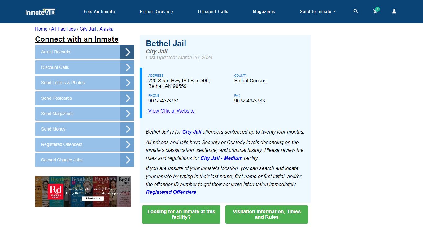 Bethel Jail | Inmate Locator